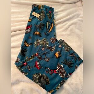 Tommy Bahama Island Fleece Pants Holiday Print Pajamas NWT